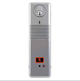 Alarm Lock PG21 MS Narrow Stile Door Alarm, Metallic Silver